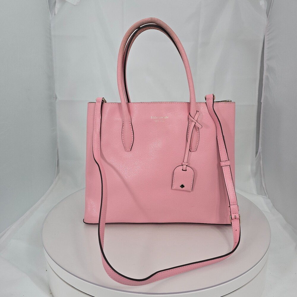 Kate Spade Eva Breezy Floral Ditsy Pink Tote Bag Crossbody Strap